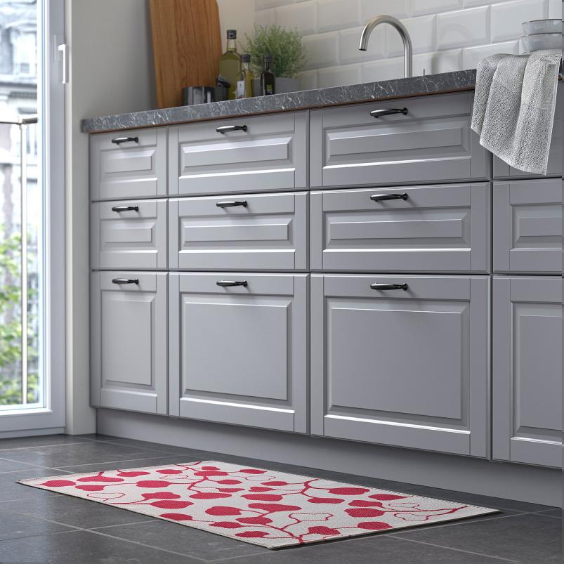 PERSIKOTRAD ペルシコトレード ラグ 平織り - ピンク/リーフパターン 60x90cm