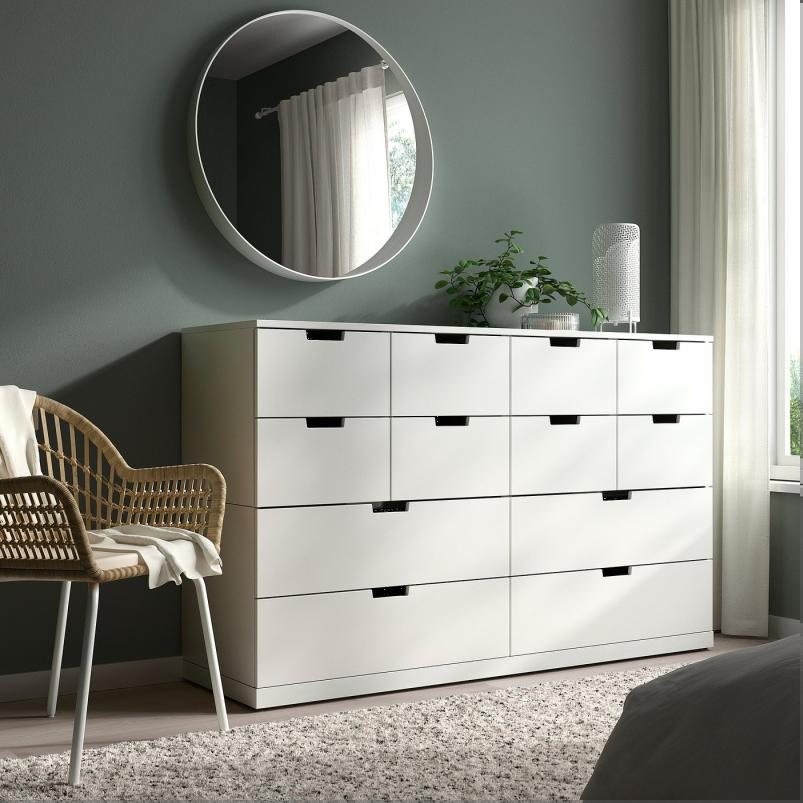 NORDLI ノールドリ チェスト（引き出し×12） - ホワイト 160x99cm