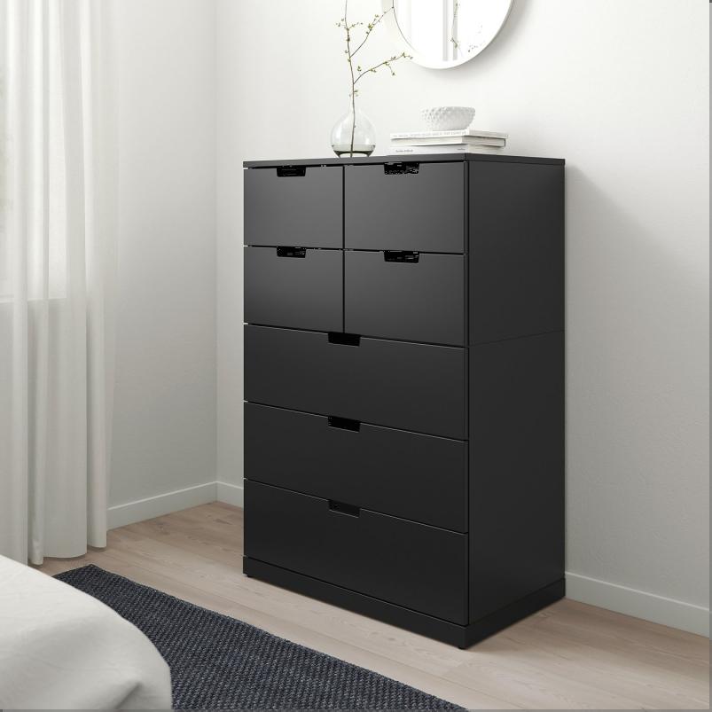NORDLI ノールドリ チェスト（引き出し×7） - チャコール 80x122cm