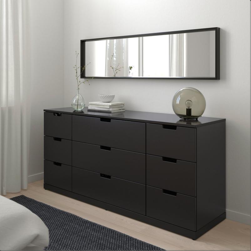 NORDLI ノールドリ チェスト（引き出し×9） - チャコール 160x76cm