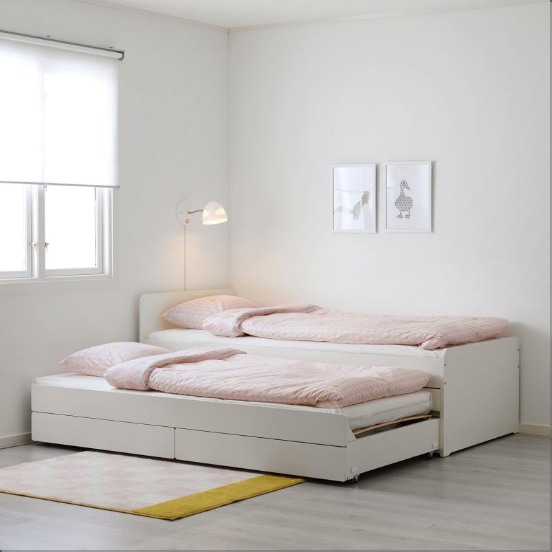 SLAKT スレクト アンダーベッド 収納付き - ホワイト 90x200cm