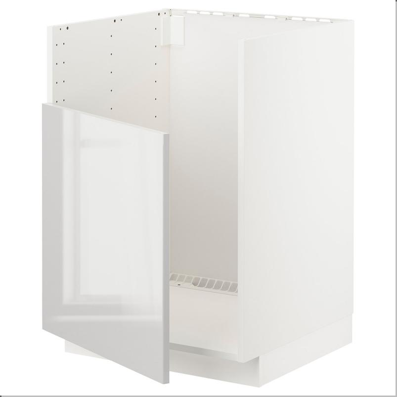 METOD メトード ベースキャビネット TALLSJON/タルショーン シンク用 - ホワイト/リンガフルト ライトグレー 60x60x80cm