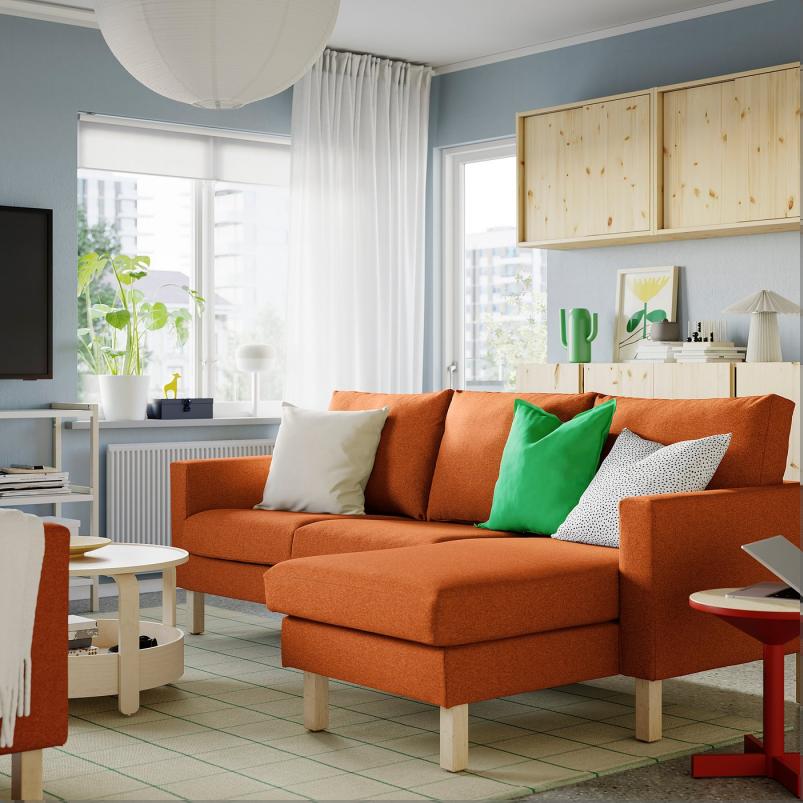 SALTSJOBADEN サルトショバーデン 3人掛けソファ 寝椅子付き - トネルード レッドブラウン