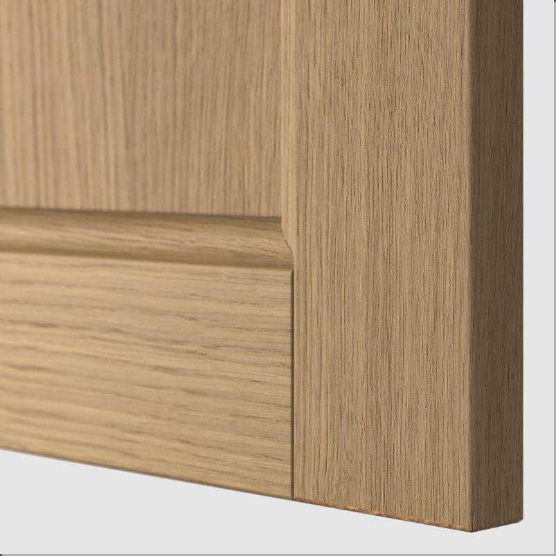 METOD メトード コーナーベースキャビネット 回転式収納付き - ホワイト/ヴェードハムン オーク 88x88x80cm