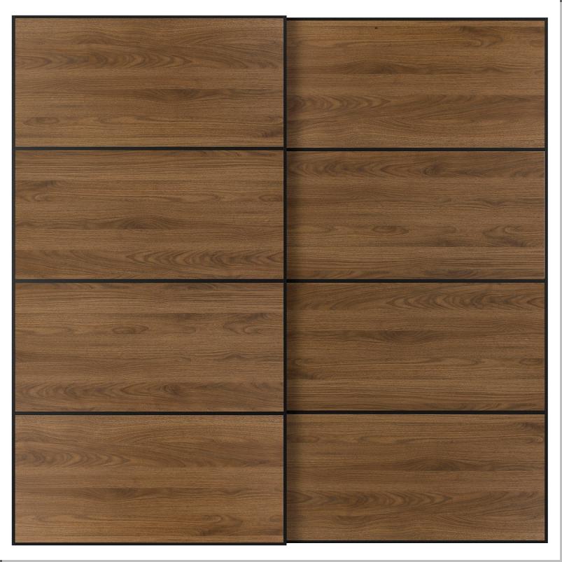 MEHAMN メーハムン 引き戸 2枚組 - ブラック/両面仕様 ウォールナット 200x201cm