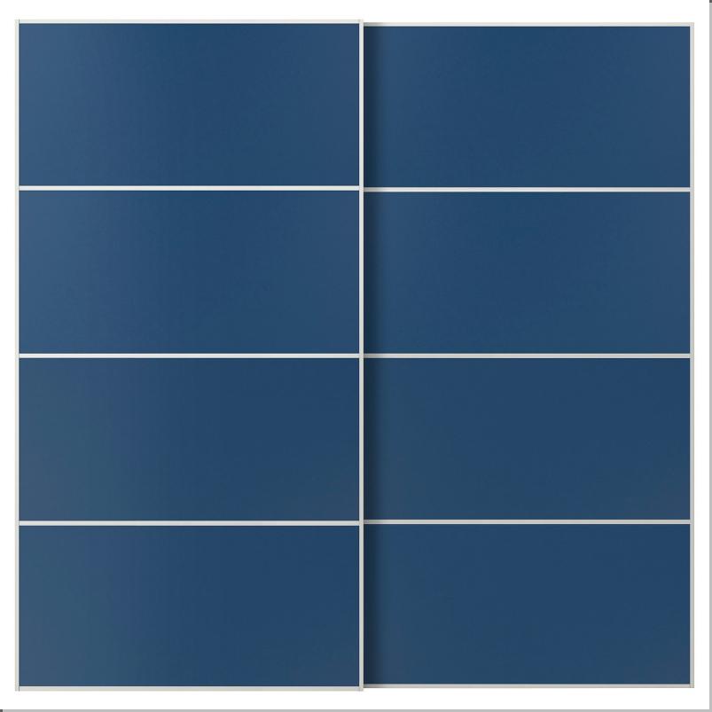 MEHAMN メーハムン 引き戸 2枚組 - ホワイト/両面仕様 ブルー 200x201cm