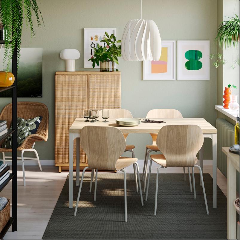 SKALSTA スコールスタ チェア - オーク材突き板/チューブ状金属/ライトグレーベージュ