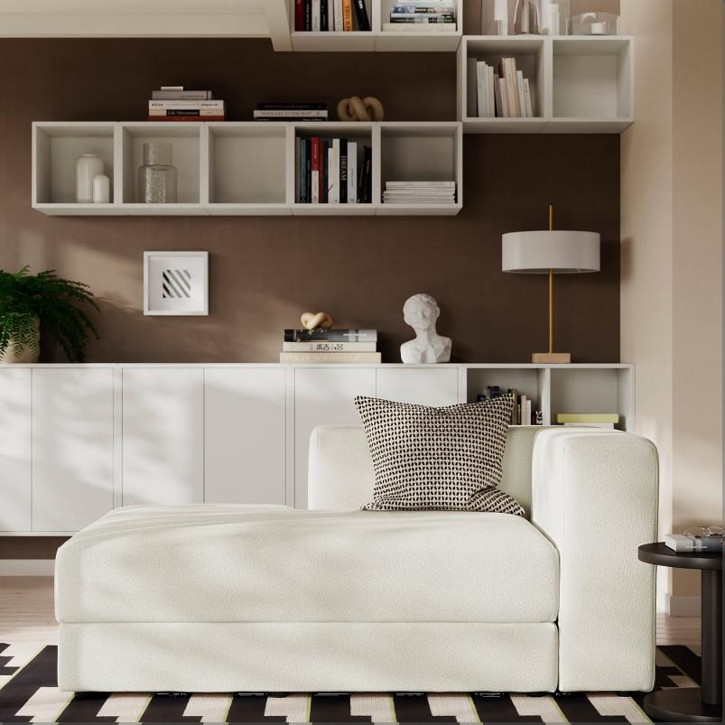 JATTEBO イェッテボ 寝椅子モジュール 左 - アームレスト付き/アクスヴァラ オフホワイト