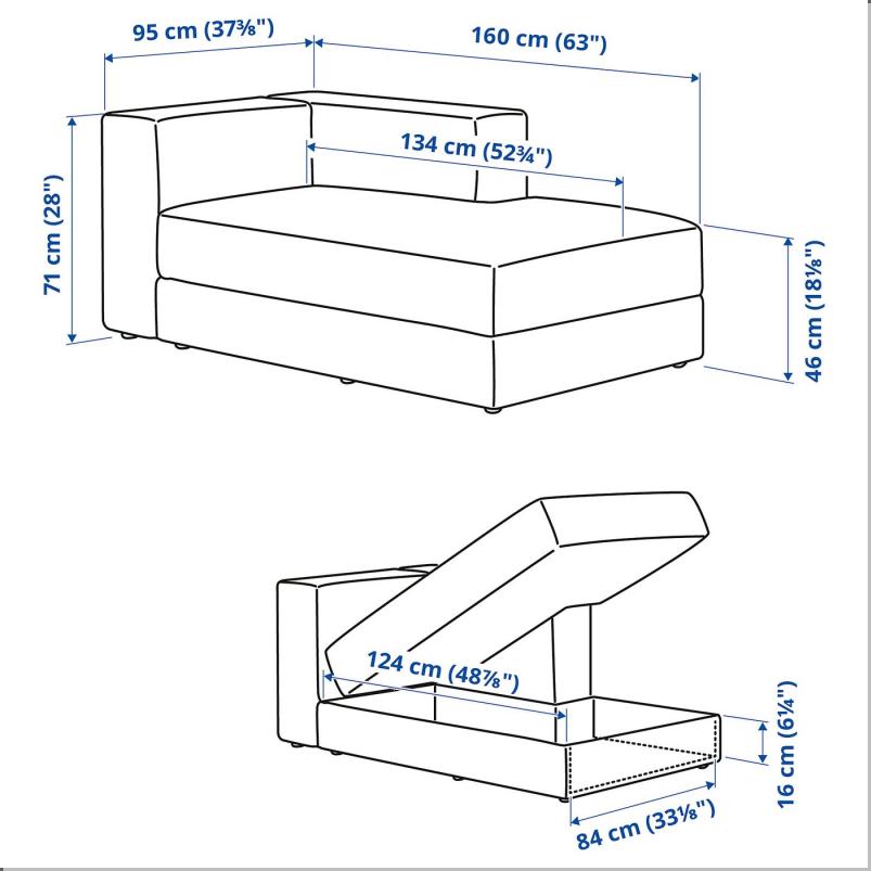 JATTEBO イェッテボ 寝椅子モジュール 右 - アームレスト付き/ヨハネスホブ ブラウンベージュ
