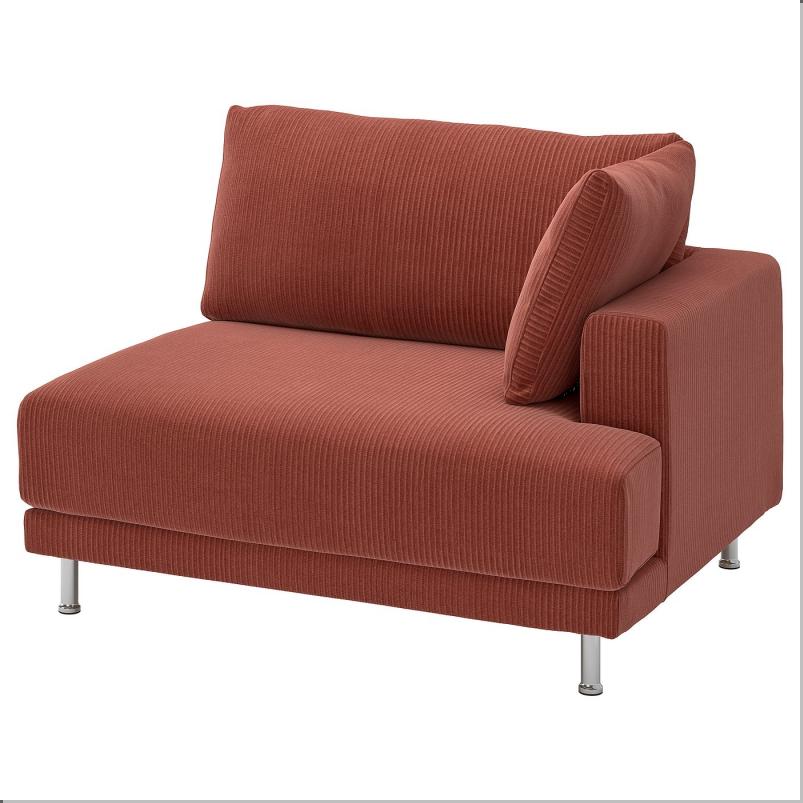 UPPAKRA ウッポークラ 1.5人掛けシートモジュール - アームレスト付き 右/サムサーラ ブラウンレッド