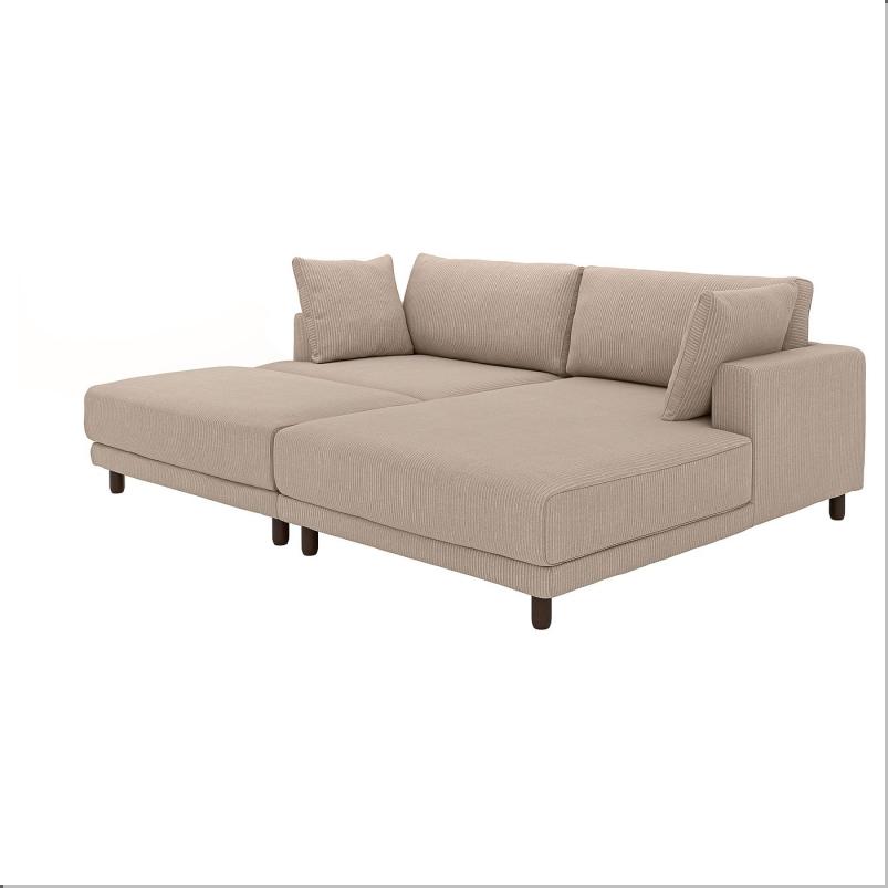 UPPAKRA ウッポークラ 3人掛けモジュールソファ - 寝椅子付き 右 フットスツール付き/サムサーラ グレーベージュ