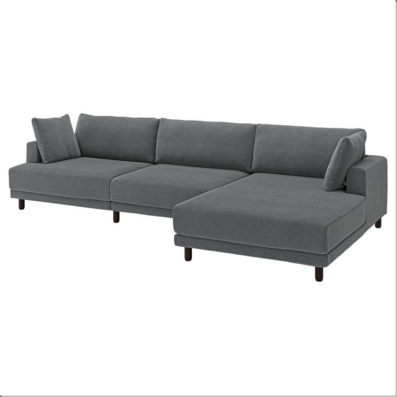 UPPAKRA ウッポークラ 4.5人掛けモジュールソファ - 寝椅子付き 右/ヨハネスホブ ダークグレー