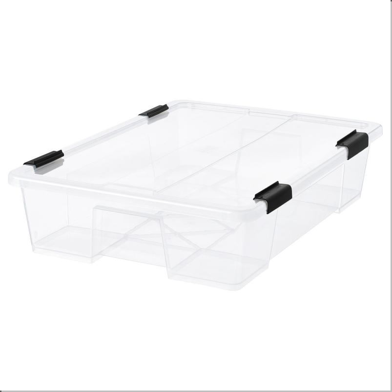 SAMLA サムラ ふた付きボックス/クリップロック - 透明/ブラック 79x57x19cm/55L