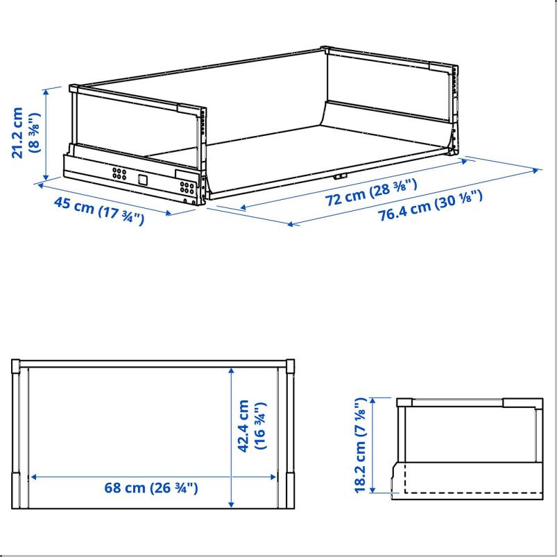 MAXIMERA マキシメーラ 引き出し 高 - ホワイト 80x45cm