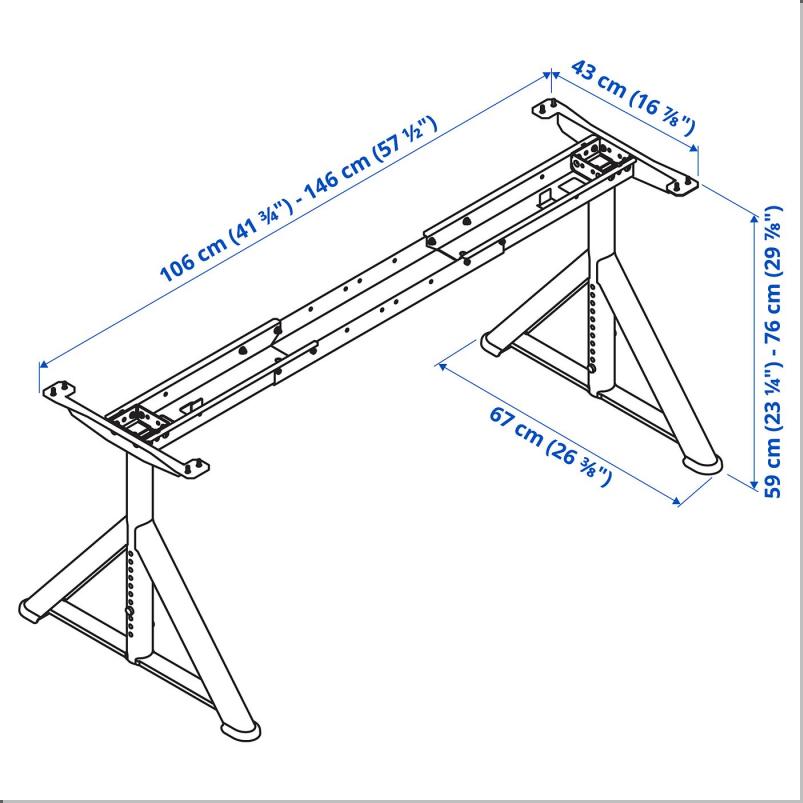 IDASEN イドーセン 下部フレーム 天板用 - ベージュ 146x67x76cm