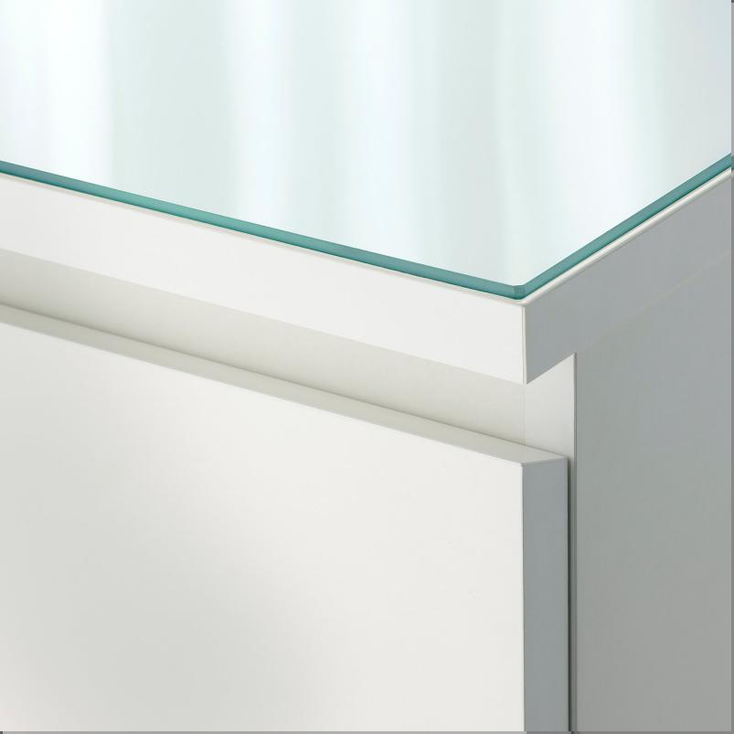 MALM マルム ガラストップ - ホワイト 160x48cm