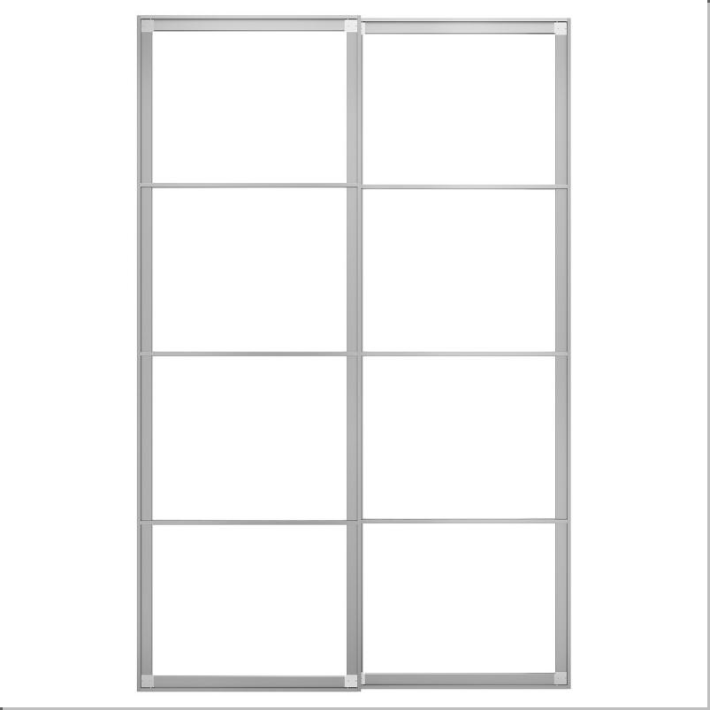 PAX パックス 引き戸用アルミ枠 レール付き - アルミニウム 150x236cm