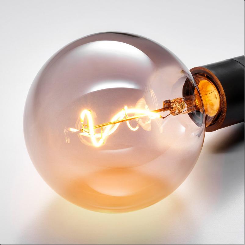 MOLNART モールナルト LED電球 E26 140ルーメン - 球形 グレークリアガラス 125mm