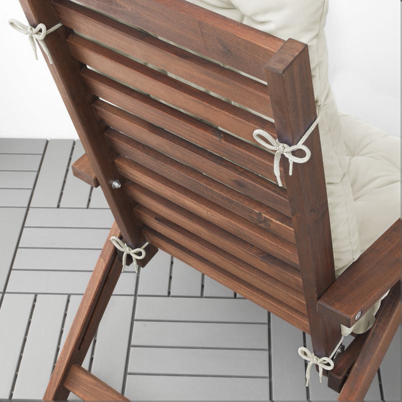 KUDDARNA クッダルナ シート/背もたれ クッション 屋外用 - ライトグレーベージュ 116x45cm