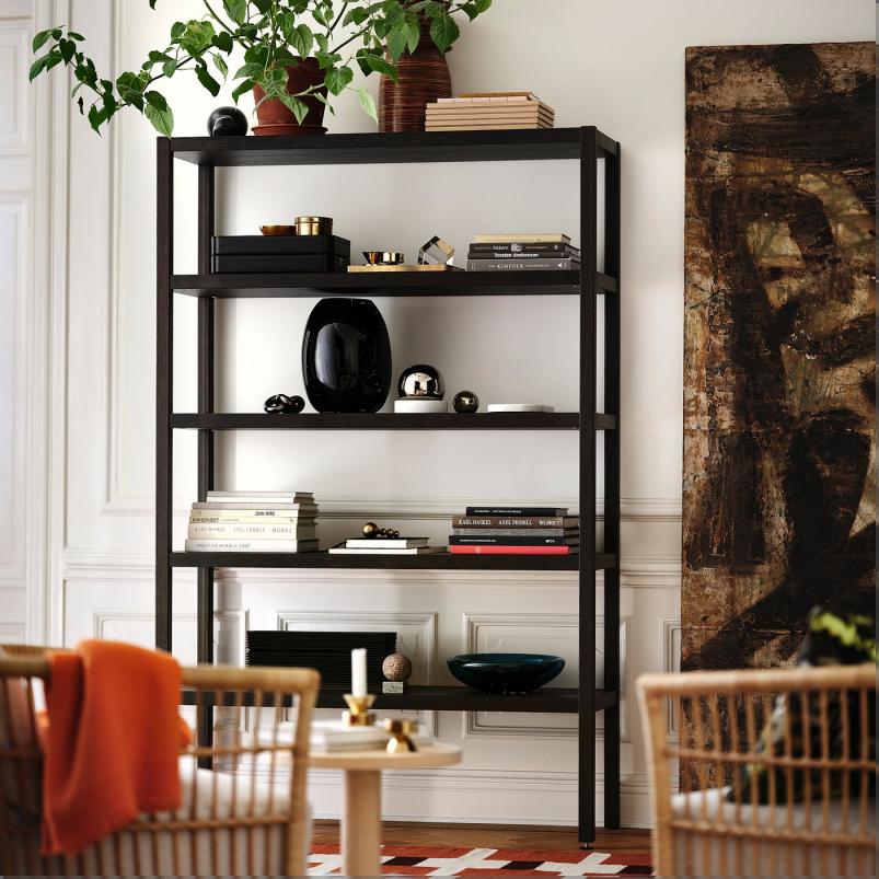 STOCKHOLM 2025 ストックホルム 2025 シェルフユニット - オーク材突き板/ダークブラウン 120x40x188cm