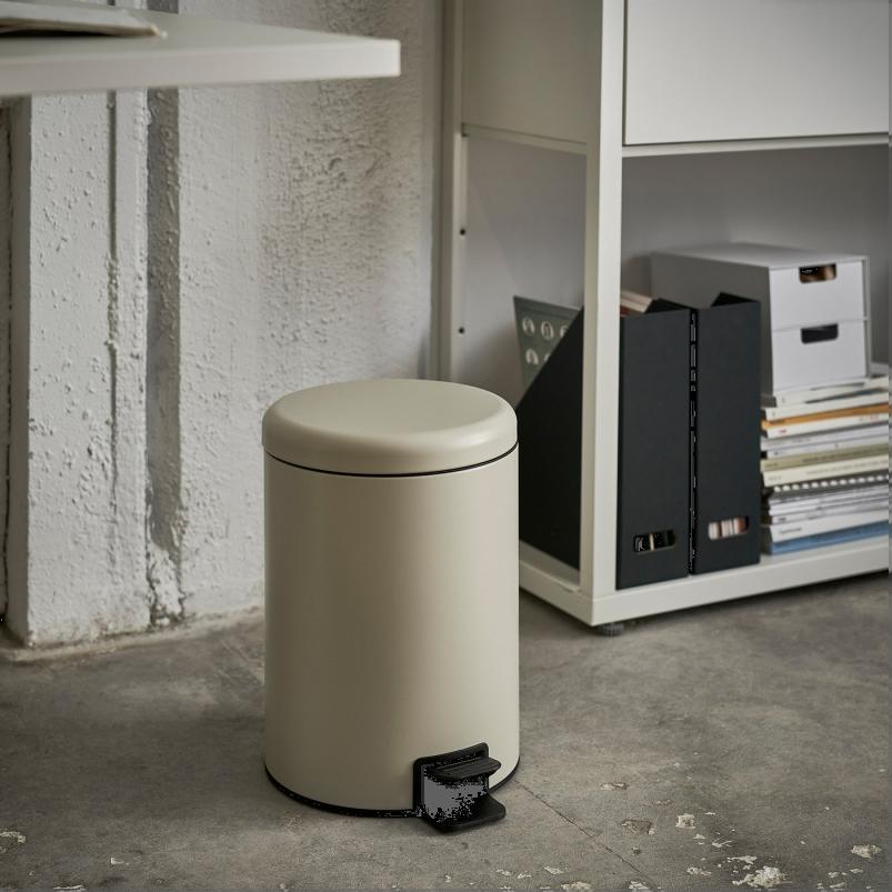 STENTRAPPA ステントラッパ ペダル式ゴミ箱 - ライトグレーベージュ 9L