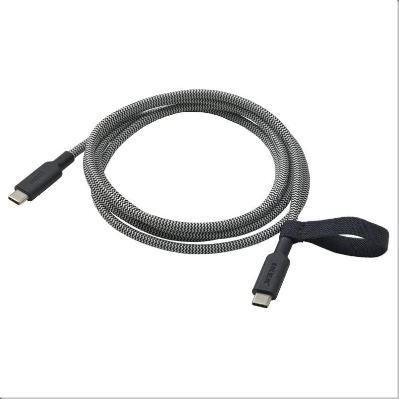 RUNDHULT ルンドフルト USB-C - USB-C - ブラック/ホワイト 1.5m/100 W