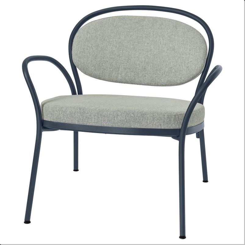 ISMANTORP イスマントルプ パーソナルチェア - メタル ブラックブルー/ティッブレビ ベージュグレー