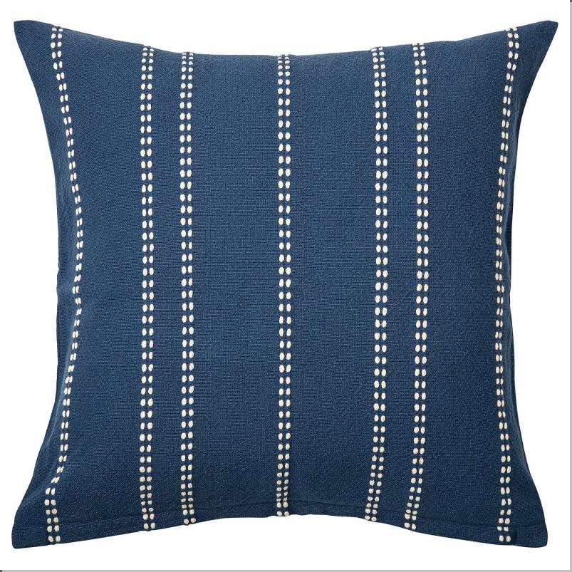 KRUTBRANNARE クルートブレンナレ クッションカバー - ブルー オフホワイト/ストライプ 50x50cm