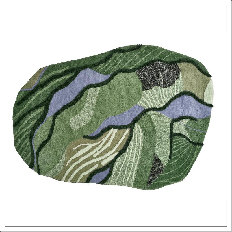 GREJSIMOJS グレイシモイス ラグ パイル長 - グリーン 153x215cm