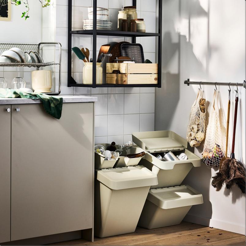 SORTERA ソルテーラ 分別箱 ふた付き - ベージュ 60L