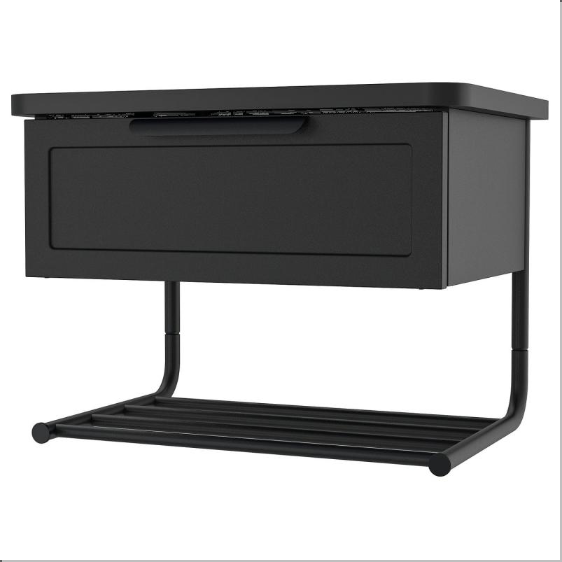 GRAFJALLET グローフェレット 壁取り付け式サイドテーブル - チャコール 42x29x31cm