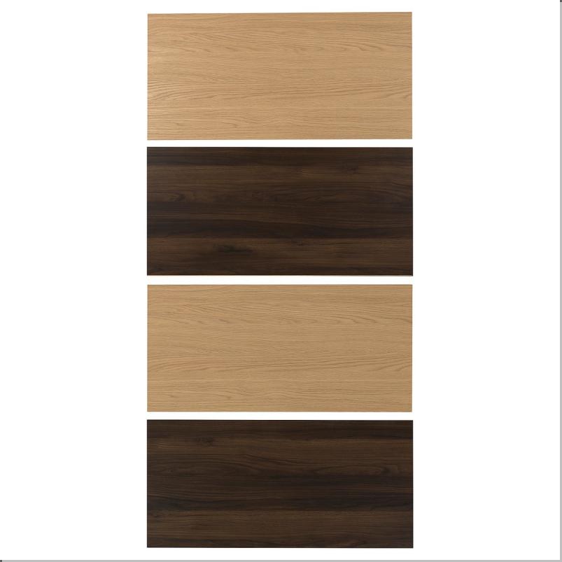 MEHAMN メーハムン 引き戸用パネル4枚 - ダークブラウン オーク調/オーク調 100x201cm