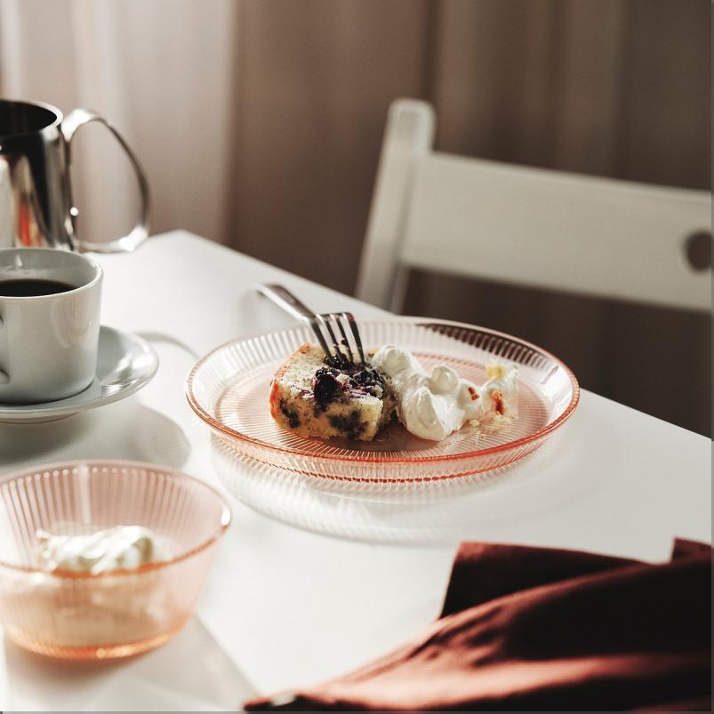 HAVSGADDA ハーヴスゲッダ サイドプレート - ストライプ模様/ピンク 21cm