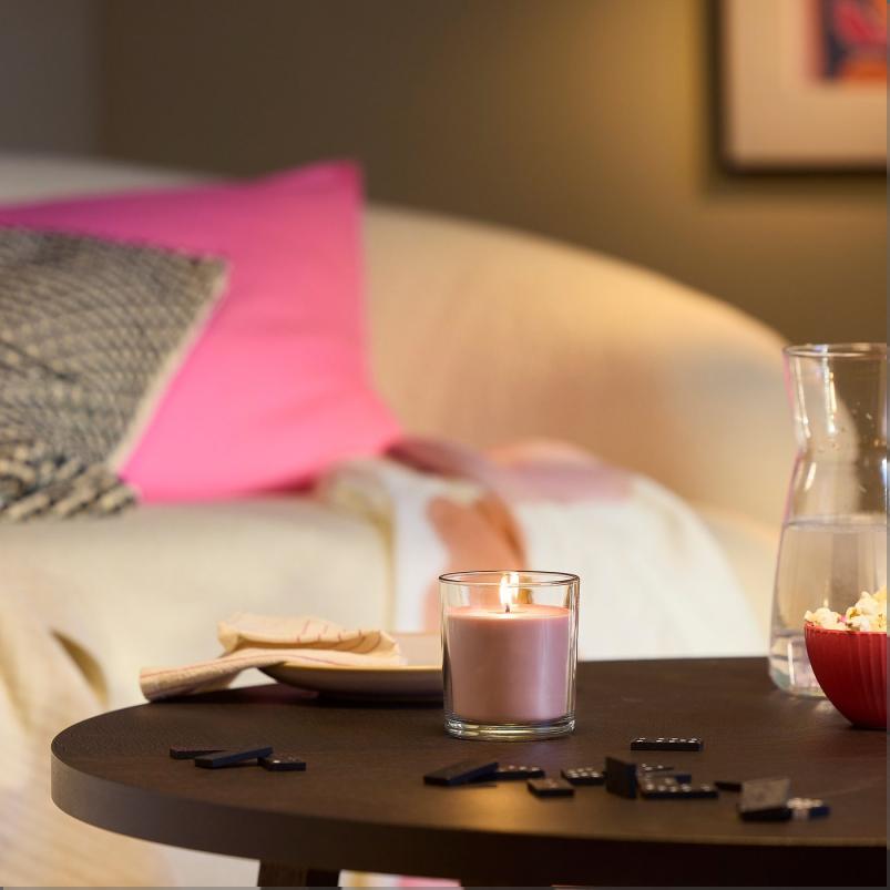 LOTSFÅGEL ロッツフォーゲル アロマキャンドル グラス入り - 赤いベリー ライトピンク 40 時間