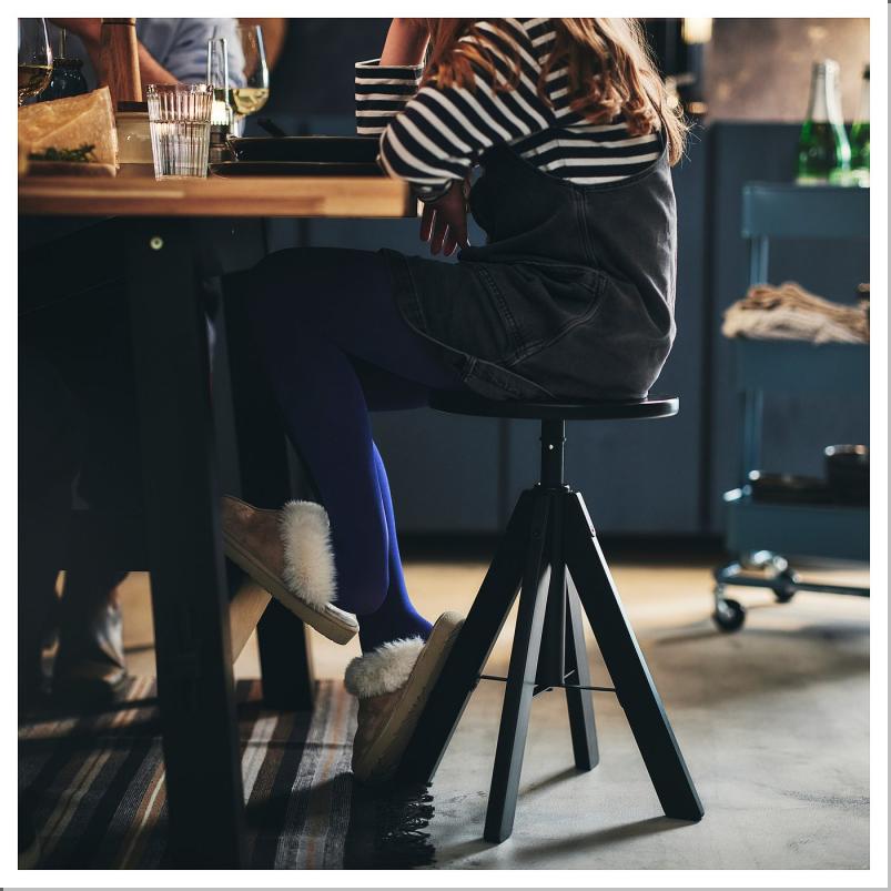 RUDSTORP ルードストルプ スツール - ブラック 44-55cm