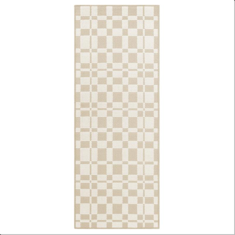 NATTAG ナットーグ キッチンマット - ベージュ/チェック 45x120cm