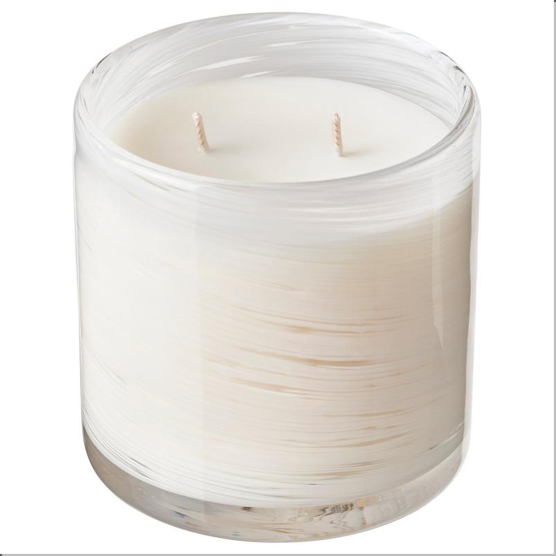 KRONSÅNGARE クロンソンガレ アロマキャンドル ガラス容器入り 芯2本 - バニラ/渦 ホワイト 50 時間
