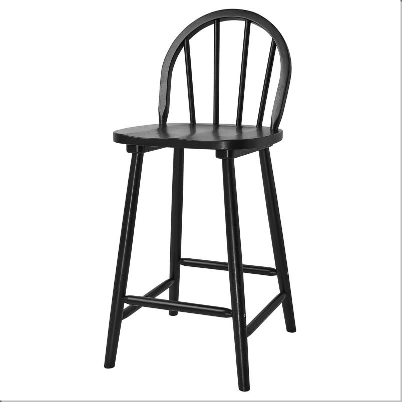 SKOGSTA スコグスタ カウンターチェア 背もたれ付き - カウンターの高さ ブラック 62cm