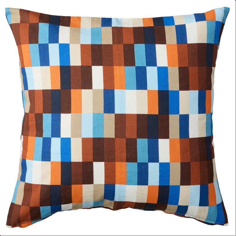 LOVNATURSKOG ローヴナテュルスコグ クッションカバー - ブラウン/ブルー 50x50cm