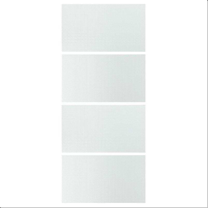 LUNDBRASMA ルンドブレスマ 引き戸用パネル4枚 - チェック柄ガラス 100x236cm