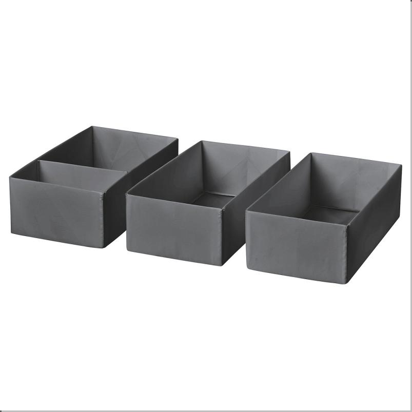 SKUBB スクッブ ボックス3個セット - ダークグレー 20x38x12cm