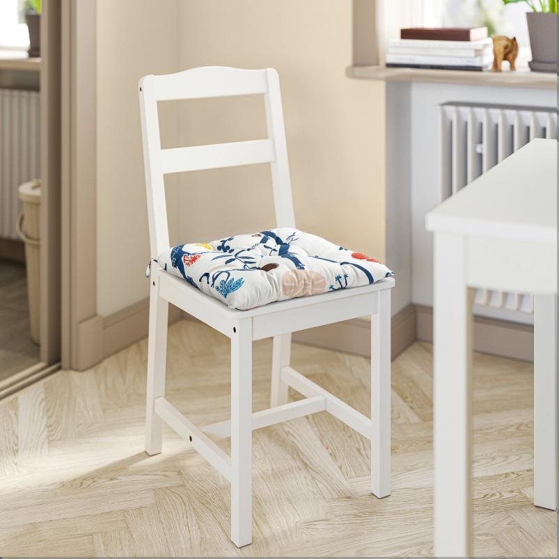 REVFINGERÖRT レーヴフィンゲロート チェアパッド - ボタニカルディテール/ホワイト マルチカラー 40x40x6 cm