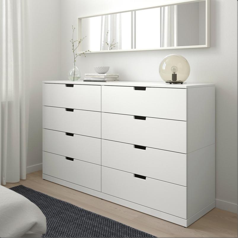 NORDLI ノールドリ チェスト（引き出し×8） - ホワイト 160x99cm