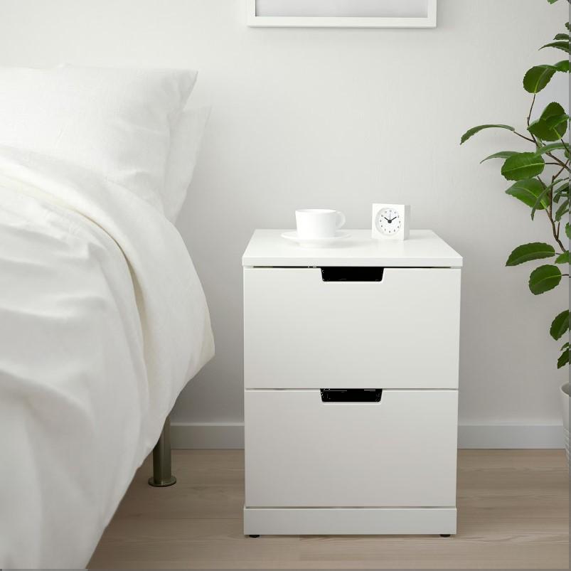 NORDLI ノールドリ チェスト（引き出し×2） - ホワイト 40x54cm