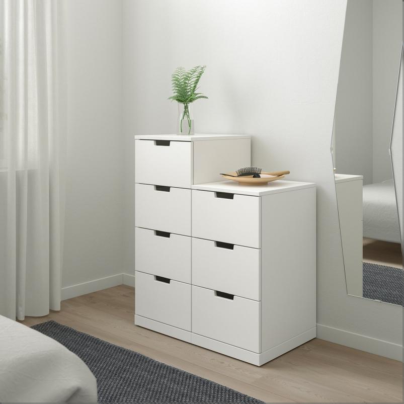 NORDLI ノールドリ チェスト（引き出し×7） - ホワイト 80x99cm