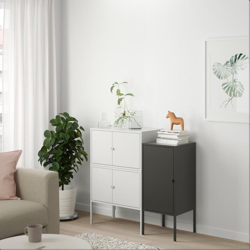 LIXHULT リックスフルト キャビネットコンビネーション - グレー/チャコール 95x35x92cm