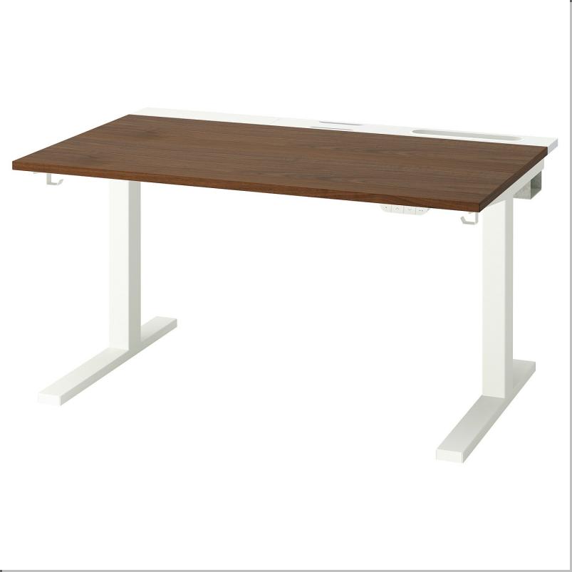 MITTZON ミッツォーン デスク 昇降式 - 100V ウォールナット材突き板/ホワイト 120x80cm