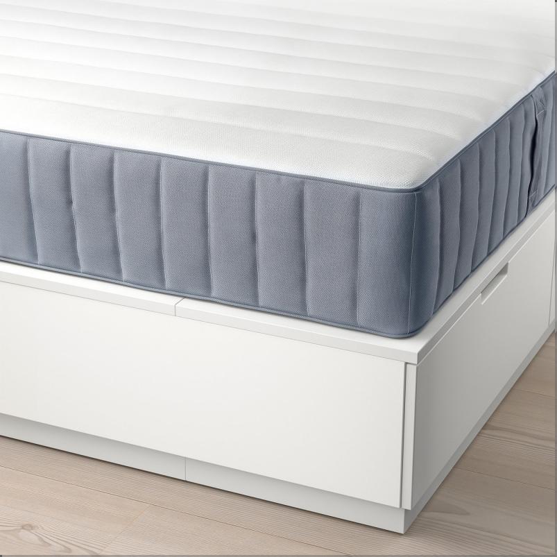 NORDLI ノールドリ ベッドフレーム 収納＋マットレス付き - ホワイト/ヴァレヴォーグ ふつう 90x200cm