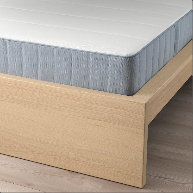 MALM マルム ベッドフレーム マットレス付き - ホワイトステインオーク材突き板/ヴェステロイ ふつう 160x200cm