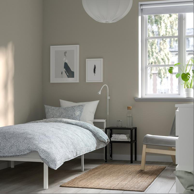 GRIMSBU グリムスブ ベッドフレーム - ホワイト/リルヘラン 90x200cm